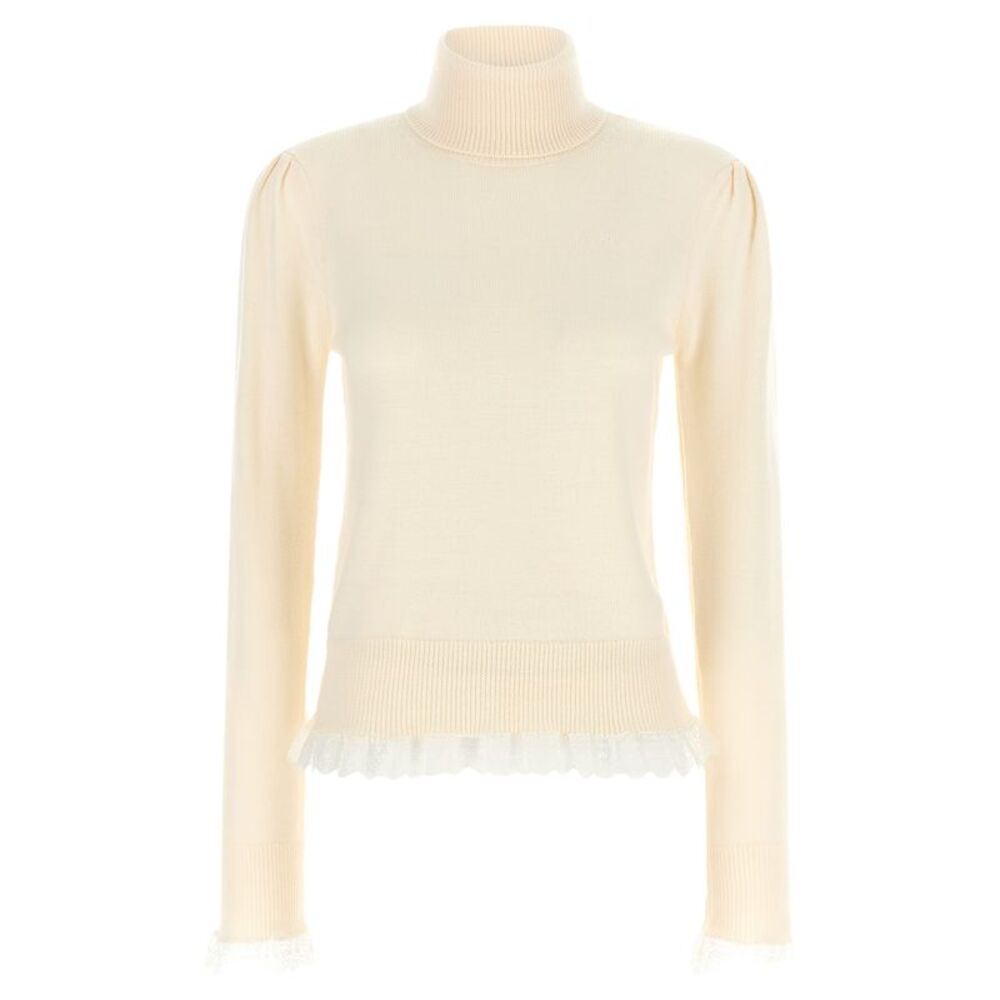 Ganni White Merino Wool Women's Cardigan